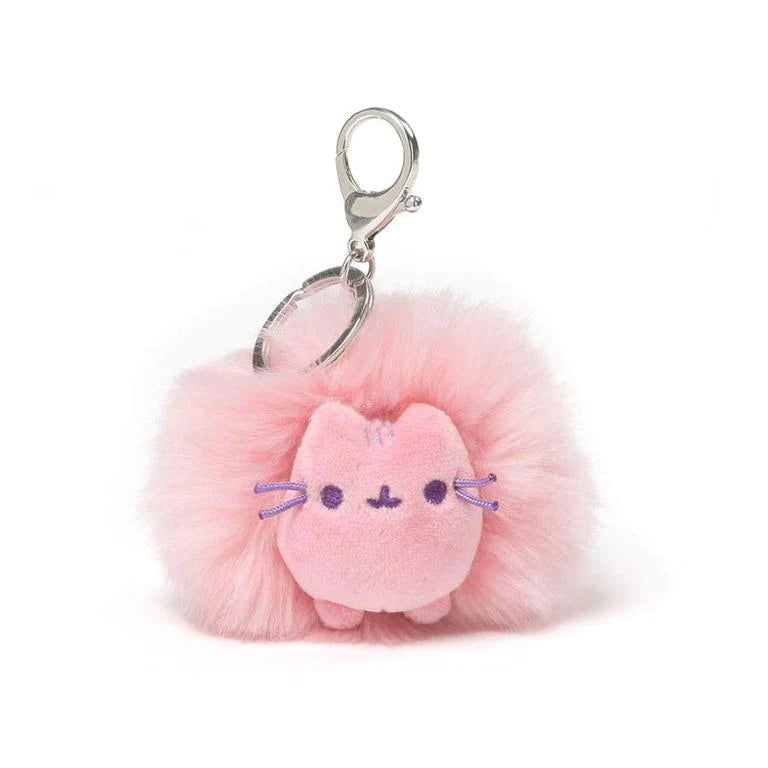 Pusheen Poof Keychain Backpack Clip pom pom GUND key holder (pink)