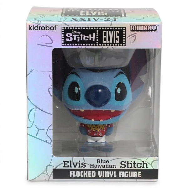 Lilo & Stitch Elvis Blue Hawaiian Stitch Bhunny Flocked Vinyl Figure