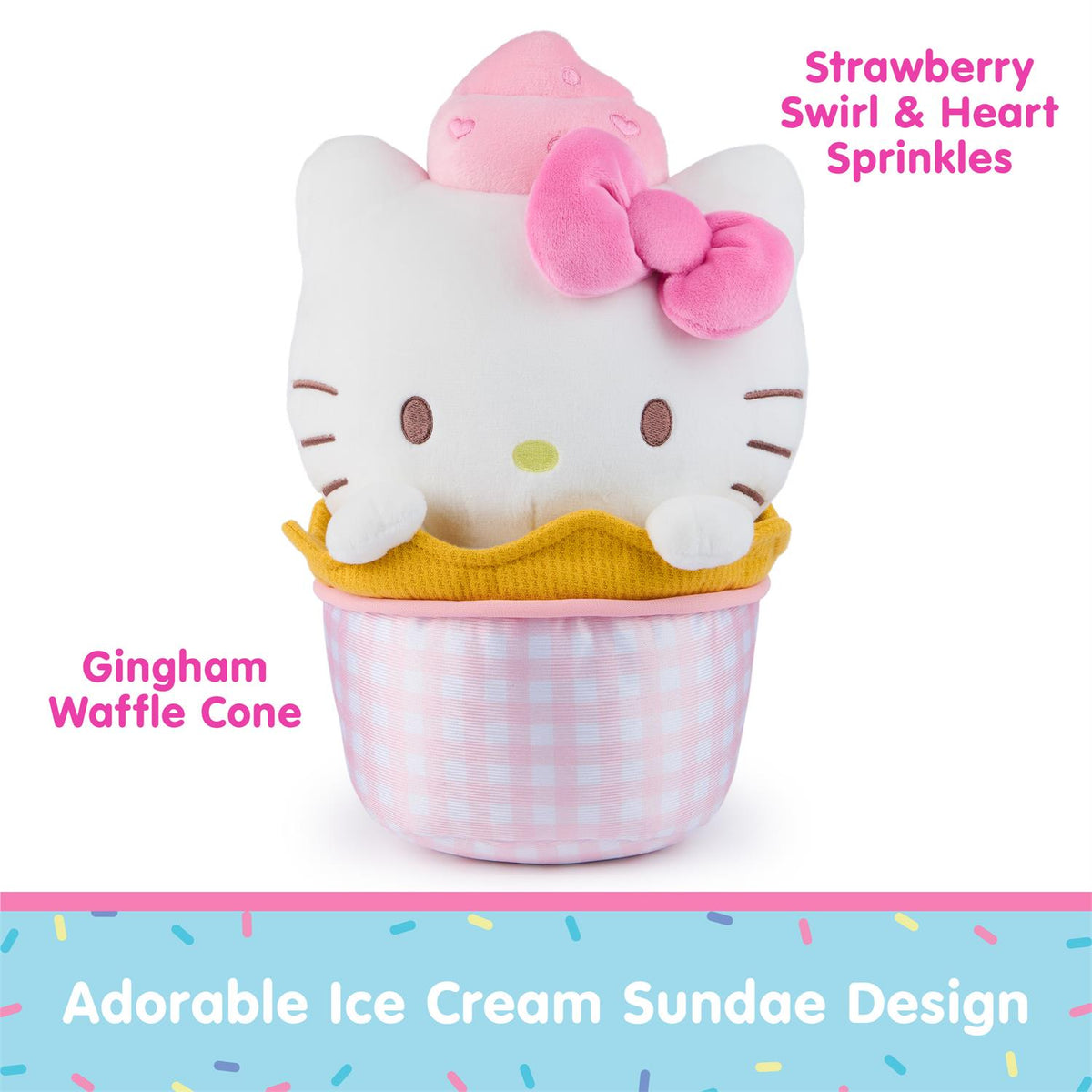 Hello Kitty Ice Cream Plush 10in Sanrio Stuffed Toys