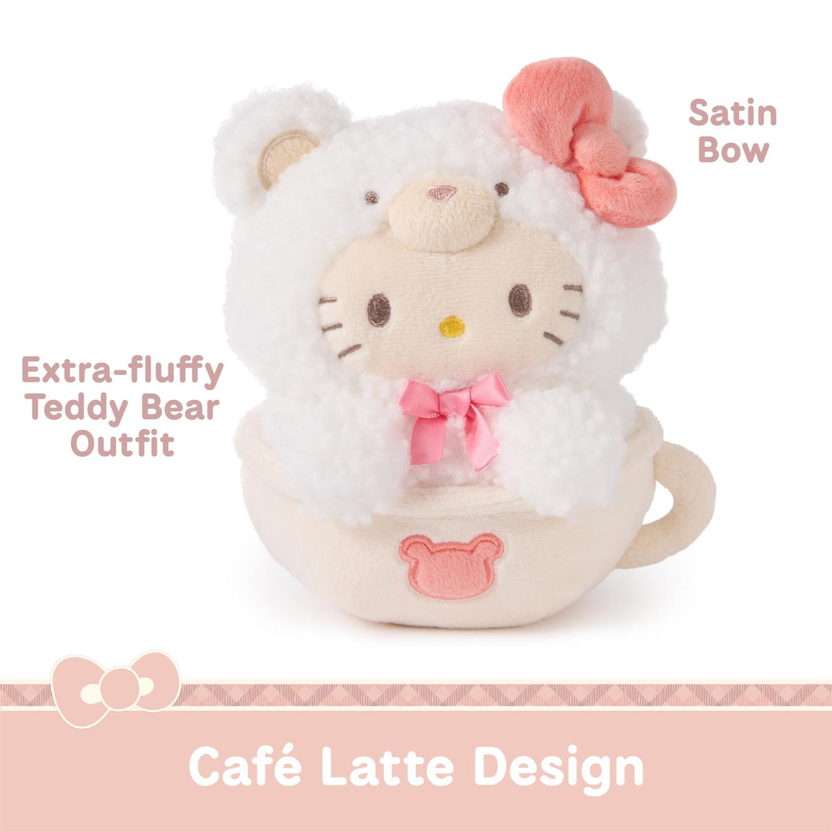 Hello Kitty Cafe Latte Bear Plush 6in Sanrio Stuffed Toys