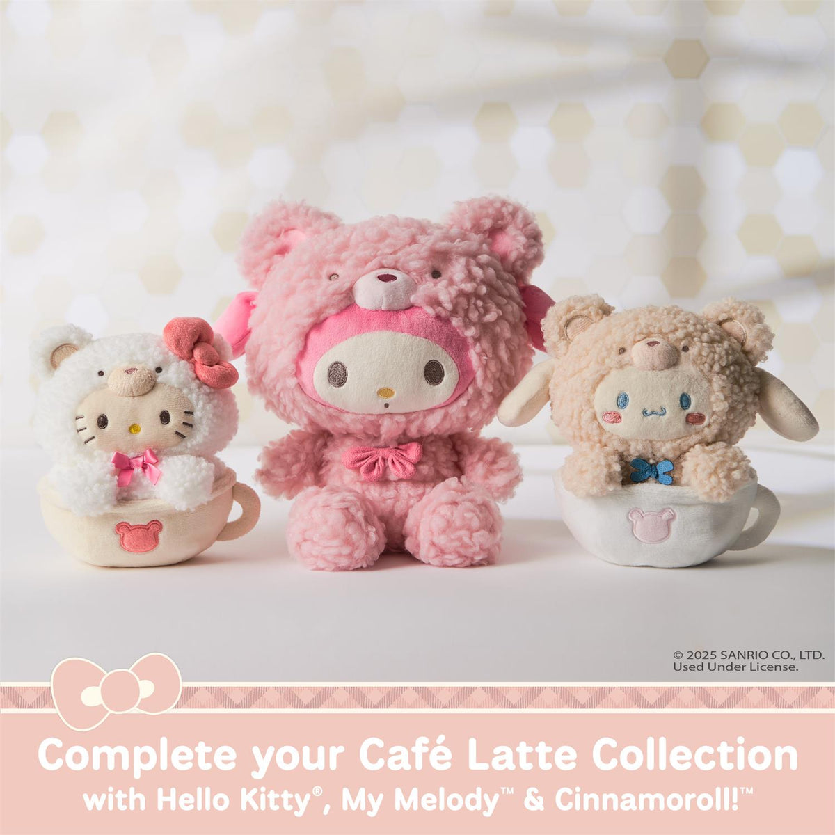 Hello Kitty Cafe Latte Bear Plush 6in Sanrio Stuffed Toys