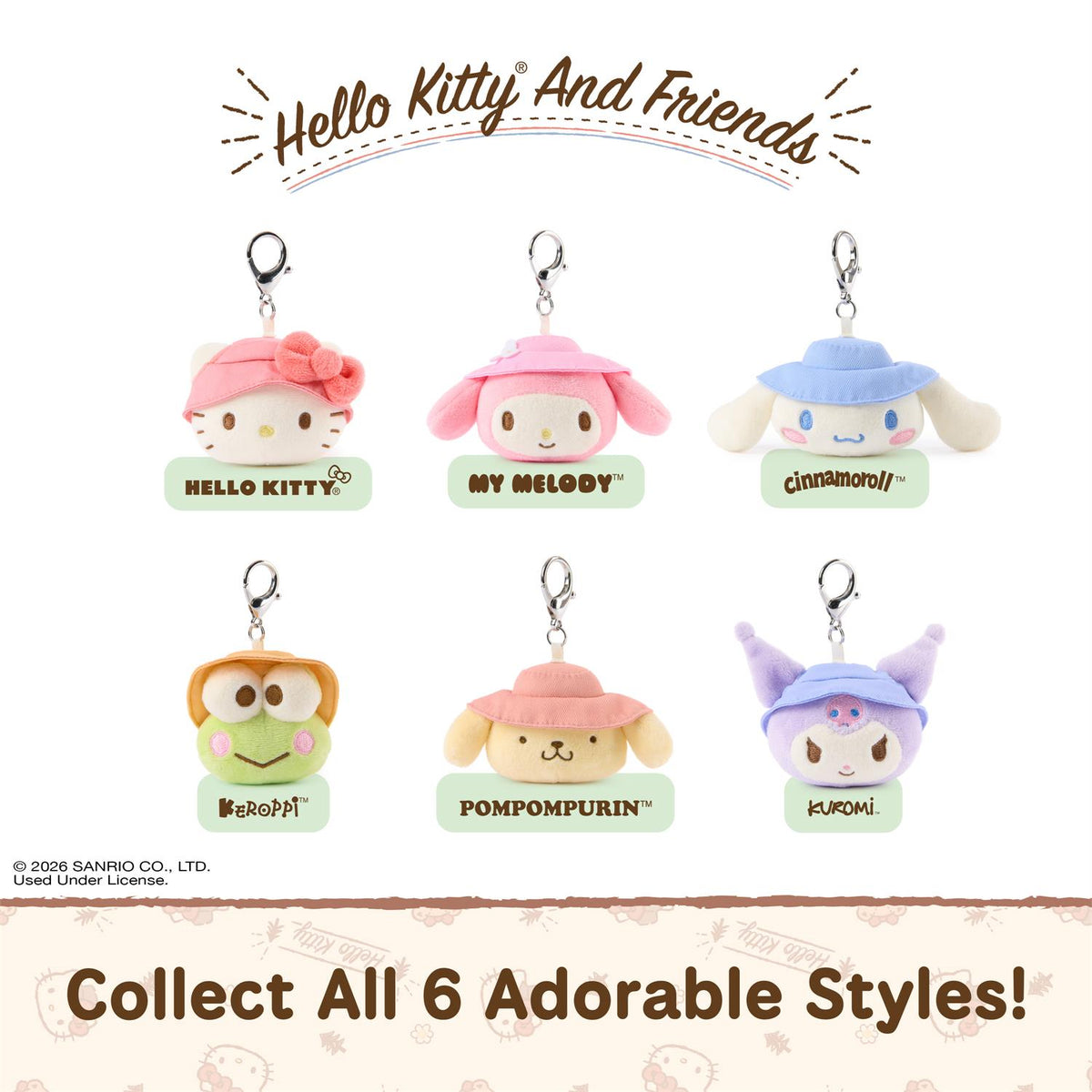 Hello Kitty and Friends Camping Surprise Box Plush Keychain