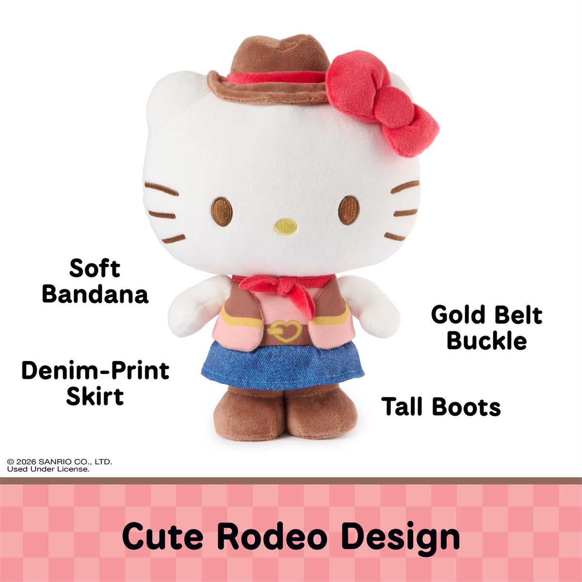 Hello Kitty Cowgirl Plush 9.5in Sanrio Stuffed Toys