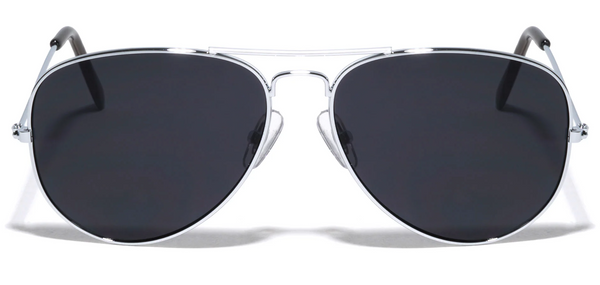 Aviator Sunglasses Tear Drop Super Dark Lens 55mm (Silver)