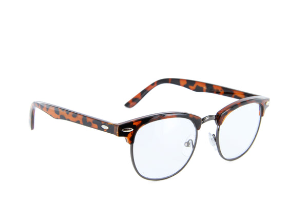 Browline Glasses Semi Rimless CLear Lens UV400 (Demi)