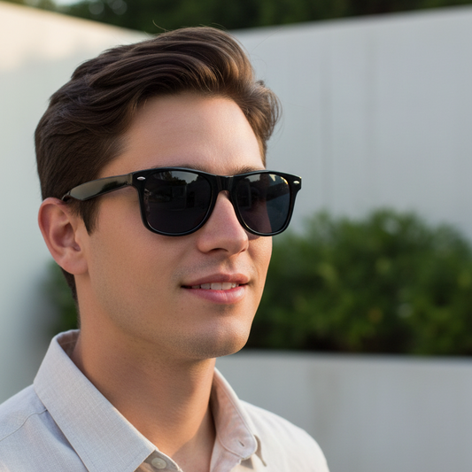 Classic Sunglasses for Men and Women Dark Lens UV400 (Black)