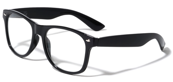 Classic Glasses for Men and Women Clear Lens UV400 (Black)
