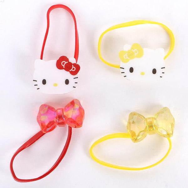 Hello Kitty Ponytail Holders Rubber Hair Ties Sanrio Japan (set of 4)