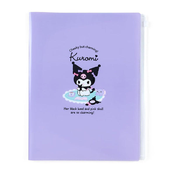 Kuromi File Folder with Zipper 6-Pockets Sanrio Japan
