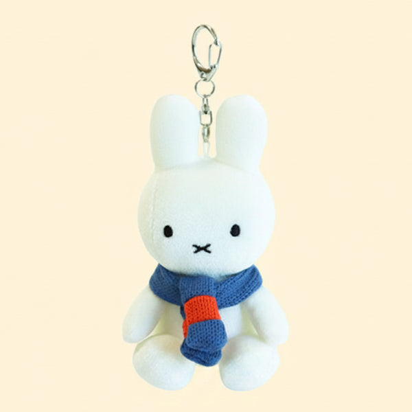 Miffy Velvet Plush Backpack Clip Bag Charm (Blue Scarf)
