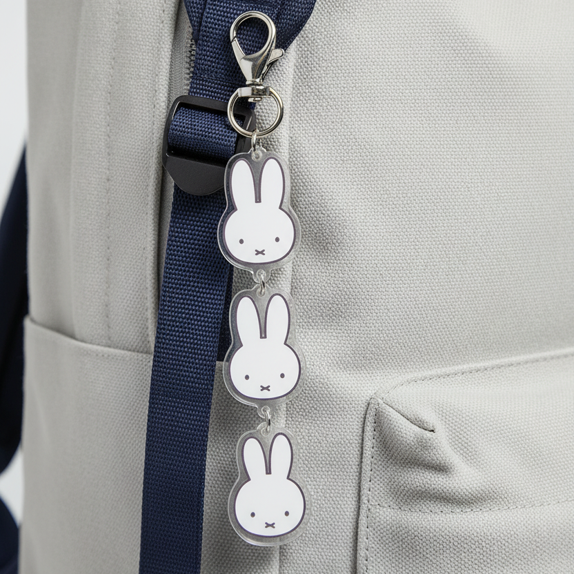 Miffy Keyring Dangly Acrylic Bag Charms