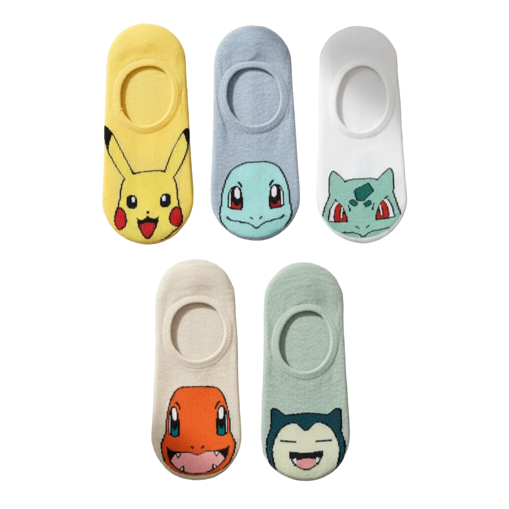 Pokemon Socks No Show Gender Neutral Sneaker Socks (1 random character)