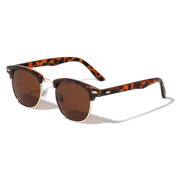 Polarized Sunglasses Classic Semi Rimless (Tortoise/Brown)