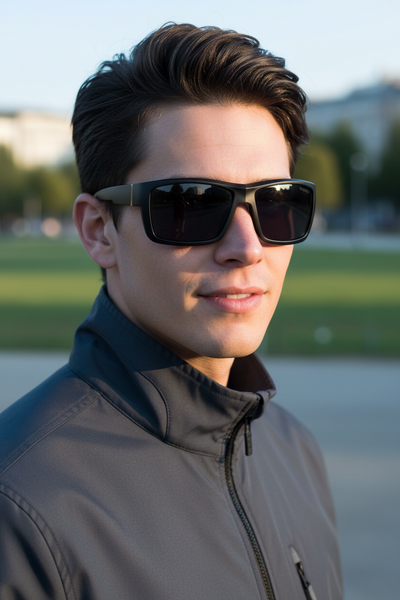 Polarized Sunglasses Sports Wrap Around 60mm (Black/Black)