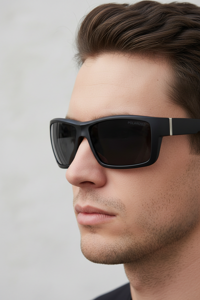 Polarized Sunglasses Sports Wrap Around 60mm (Black/Black)