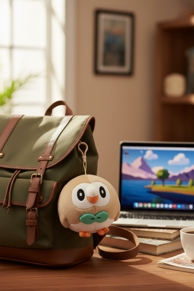 Pokemon Keychain Rowlet Plush Backpack Clip Nintendo Toys