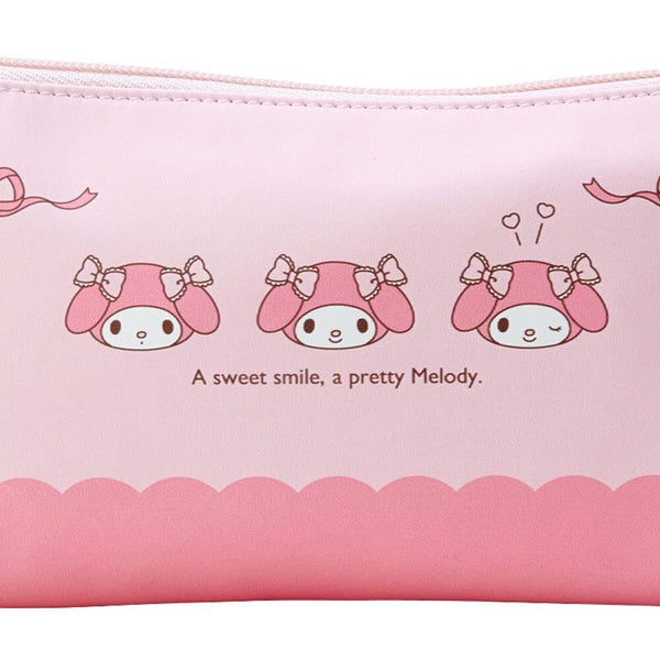 My Melody Pencil Pouch 2 Pocket PU Leather Pen Case Sanrio Japan