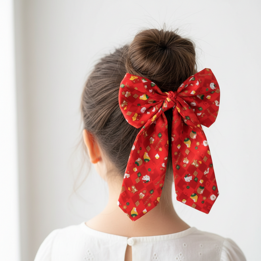 Sanrio Holiday Hair Tie Satin Bow Christmas Hair Accessories