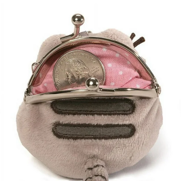 Pusheen Plush Coin Purse Bag Clip Kisslock 3in GUND