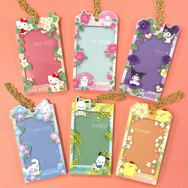 Sanrio Character Photo Frame Acrylic Card Holder Flowers Series
