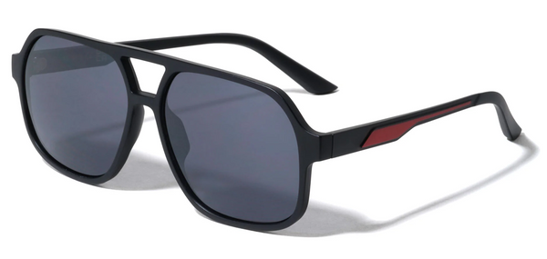 Flat Top Aviator Sunglasses for Men and Women 58mm (Red Accent)