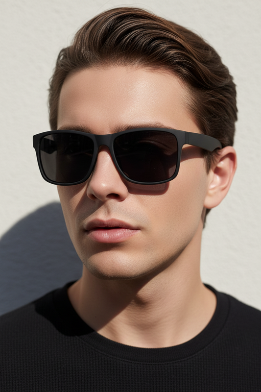 Square Sunglasses OG Retro 55mm (Black Soft Touch)