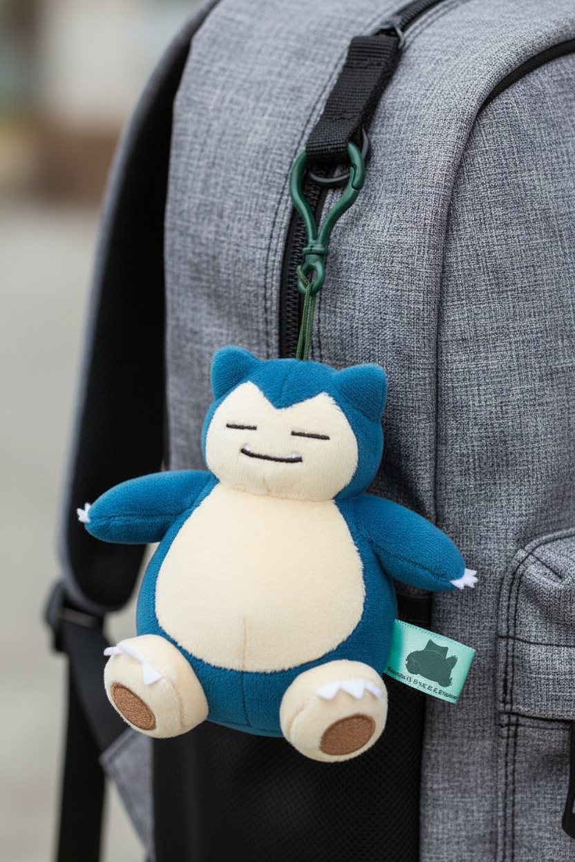 Pokemon Snorlax Plush Backpack Clip Keychain
