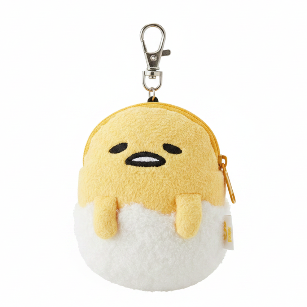 Gudetama Reel ID Badge Holder Plush Coin Purse Sanrio Japan