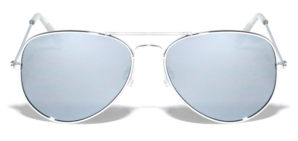 Aviator Sunglasses Silver Mirror Lens Tear Drop 55mm