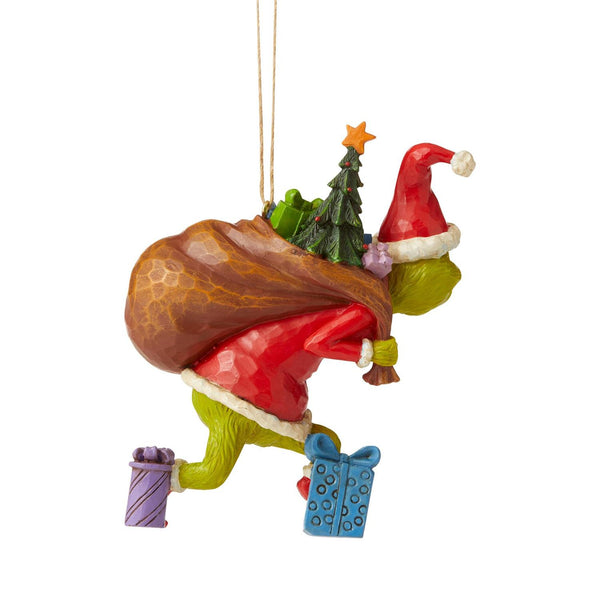 Jim Shore Grinch Tiptoeing Christmas Ornament in Box Collectible