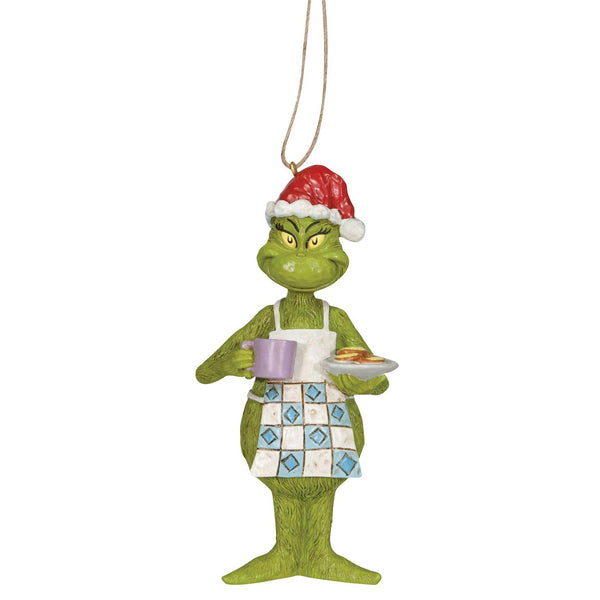 Jim Shore Grinch in Apron with Cookie Christmas Ornament Collectible