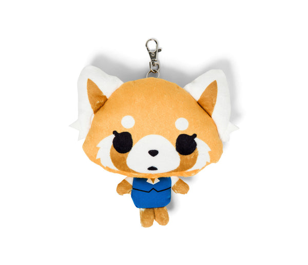 Aggretsuko Plush ID Badge Holder with Key Reel Sanrio Japan