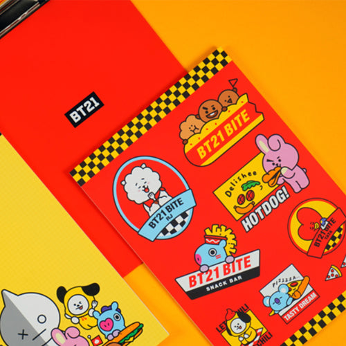 BT21 Clipboard & NotePads Set BTS K-Pop Stationery (Red)