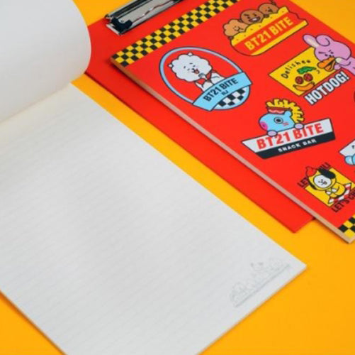 BT21 Clipboard & NotePads Set BTS K-Pop Stationery (Red)