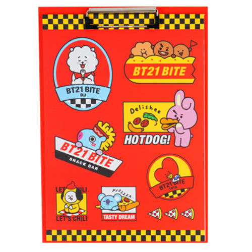 BT21 Clipboard & NotePads Set BTS K-Pop Stationery (Red)