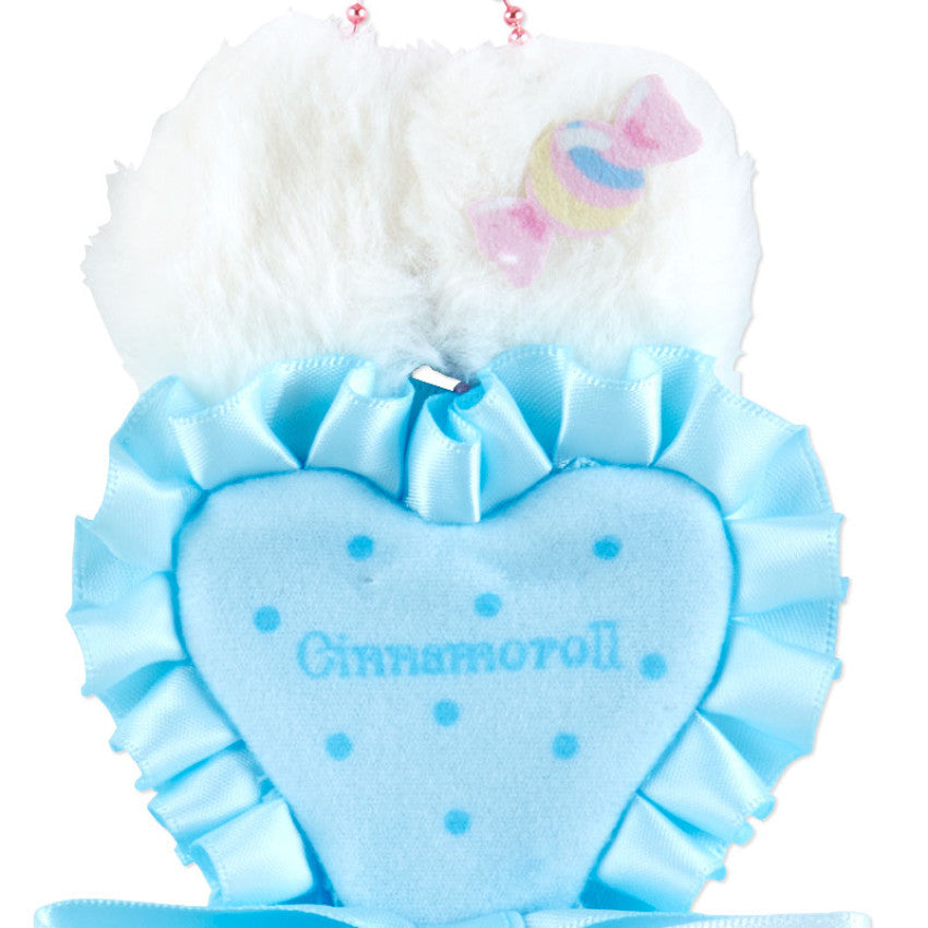 Cinnamoroll Bunny Rosette Keychain with Heart Shaped Pin Sanrio Japan