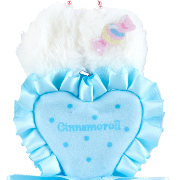 Cinnamoroll Bunny Rosette Keychain with Heart Shaped Pin Sanrio Japan
