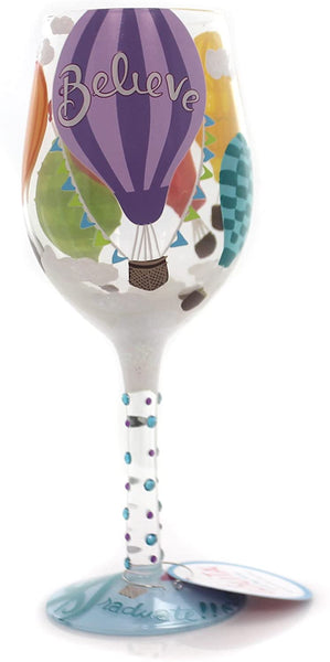 Enesco Wine Glass Graduation in Gift Box Artisan Hand Painted