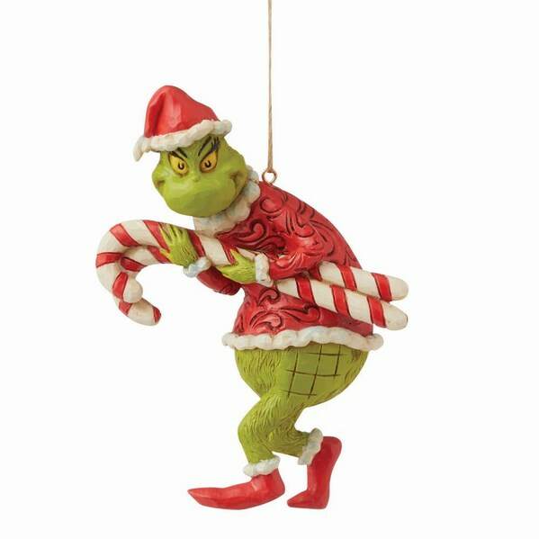 Jim Shore Grinch Stealing Candy Canes Christmas Ornament Collectible
