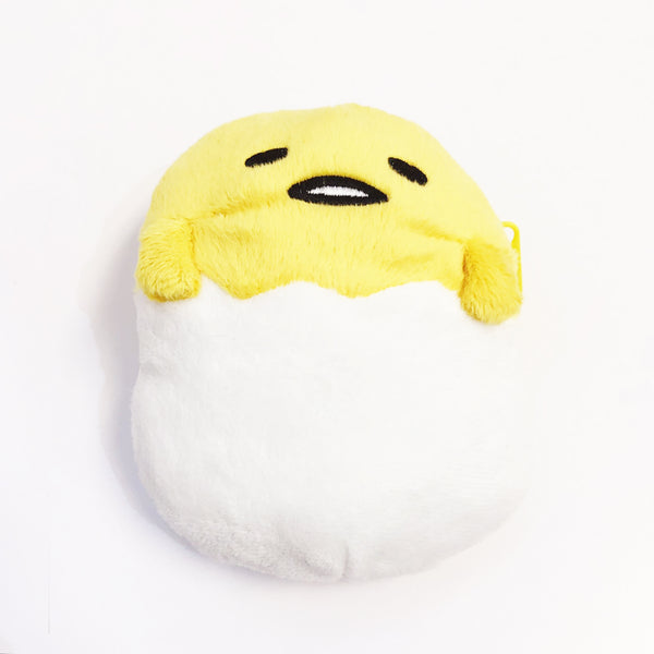 Gudetama Pass Case Retractable Plush Coin Purse Sanrio Japan