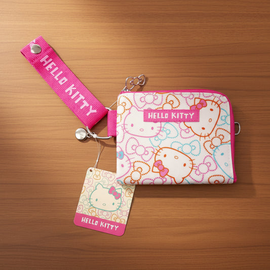 Hello Kitty Wristlet Coin Pouch: Color Ribbons Sanrio Japan