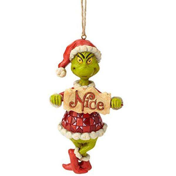 Jim Shore Grinch Christmas Ornament Naughty & Nice Spinner Sign Collectible