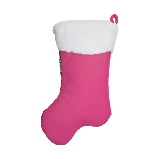Christmas Sequin Stocking Plush Reversible Throw Pillow