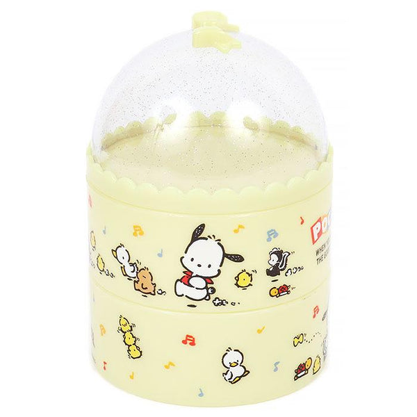 Pochacco 3-tier Trinket Case with Lid Dome Shaped Sanrio Mini Organizer