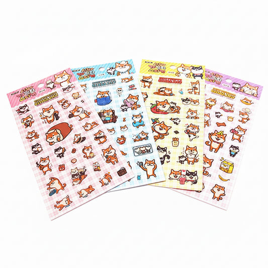 Shiba Inu Sticker Sheets Kawaii Stationery Craft Diary (1 random)