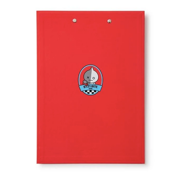 BT21 Clipboard & NotePads Set BTS K-Pop Stationery (Red)