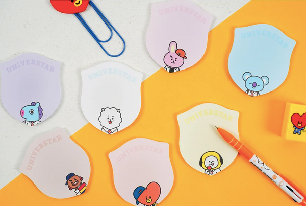 6 x BTS Memo Pads BT21 Assorted K-Pop Stationery Line Friends