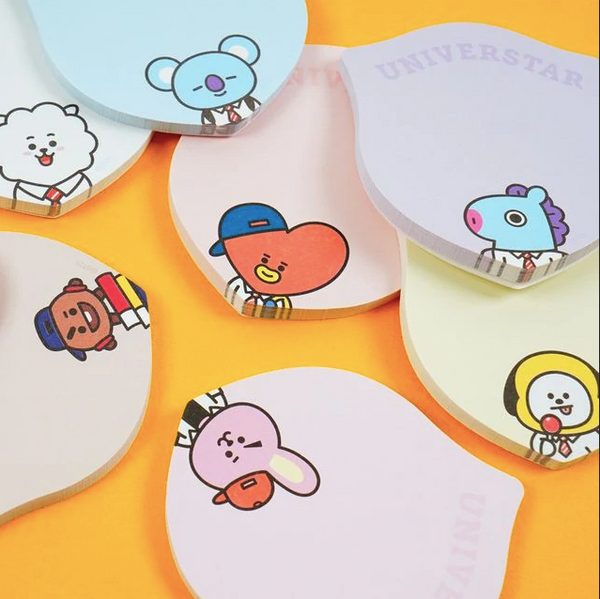 6 x BTS Memo Pads BT21 Assorted K-Pop Stationery Line Friends