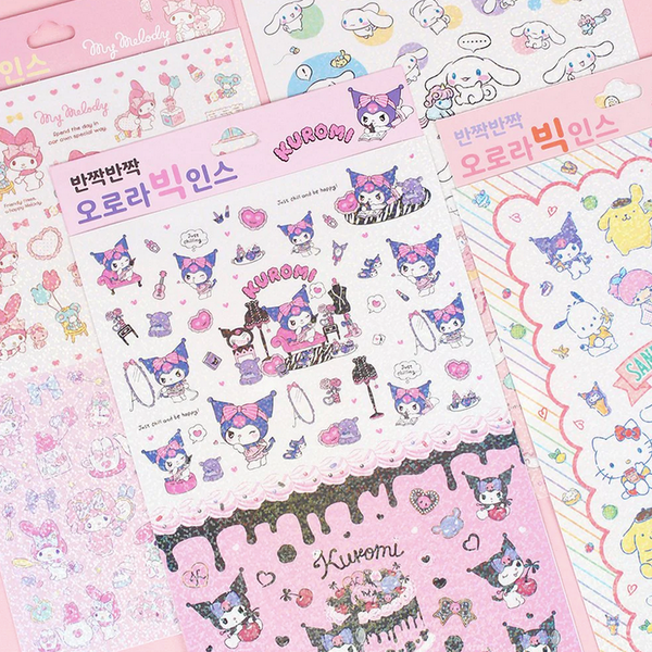 Sanrio Characters Aurora Stickers Holographic Kawaii Stationery