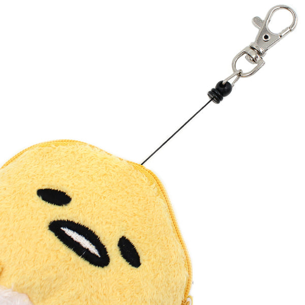 Gudetama Pass Case Retractable Plush Coin Purse Sanrio Japan
